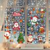Christmas Static Cling Stickers - Reusable Santa Snowflake Window Decals for Glass Tiles with Slavic Folk Motifs