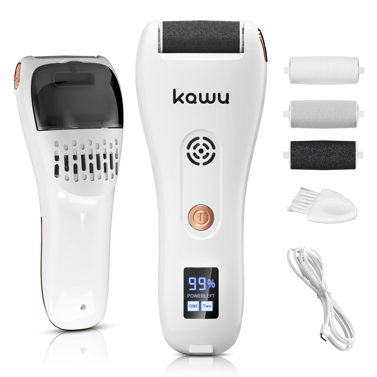 

KAWU Electric Callus Remover with Automatic Suction and Heel Callus Heel Foot Three Polishing Two Speed Automatic LED Digital Japanese Instruction