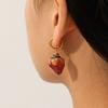 Rose hoop earrings, light luxury high-end ear jewelry, versatile titanium steel accessories for women