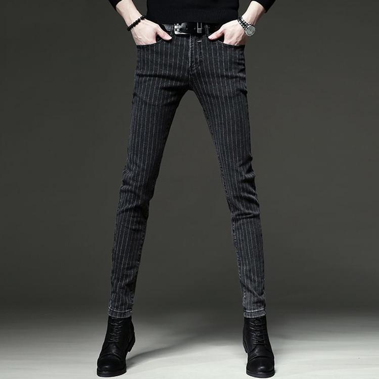

Men s European Slim Fit Striped Jeans - Trendy Autumn Fashion 32 (135-145 jin)