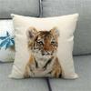 Cute Tiger Wild Animal Fierce Beast Digital Printing Short Plush Pillow Covers For Car Sofa Office Cushion Cover Home Goods