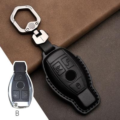 Leather Car Key Cover Case Full Covers Fob for Mercedes Benz E C Class W204 W212 W176 GLC CLA GLA Accessories Protect