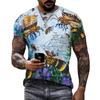Honeycomb Bee Pattern T-shirt Fashionable 3D Printed T-shirt Summer Men's Casual Street Top