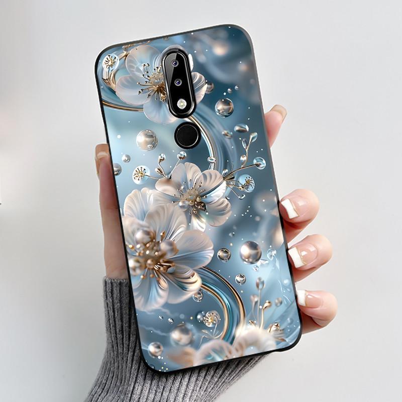 Silicone Case For Nokia X5 X6 5.1 Plus 6.1 Plus Phone Case Luxury Fashion Butterfly Flowers Soft Slim Black Jelly Cover Casing