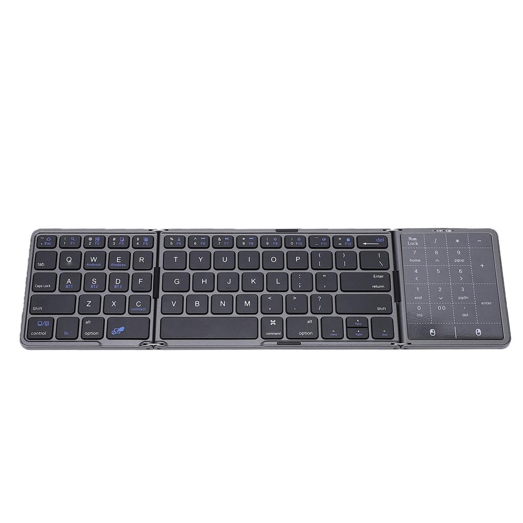 Fold Keyboard Rechargeable Full Size Keys Folding Wireless Keyboard with Touchpad Multi Device Sync for Laptop PC Tablets