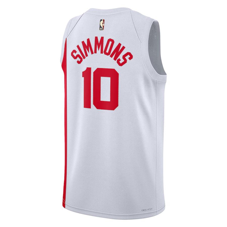 Nike X NBA Collaboration Brooklyn Nets Dri-Fit Ben Simmons Crew Neck Lightweight Moisture-Wicking Basketball Shirt Men tops White DO9444-103