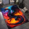 1PC Dragon In Colorful Flames Carpet for Living Room Bedroom Sofa Home Decor Rus Non-slip Floor Mat Luxury Gift