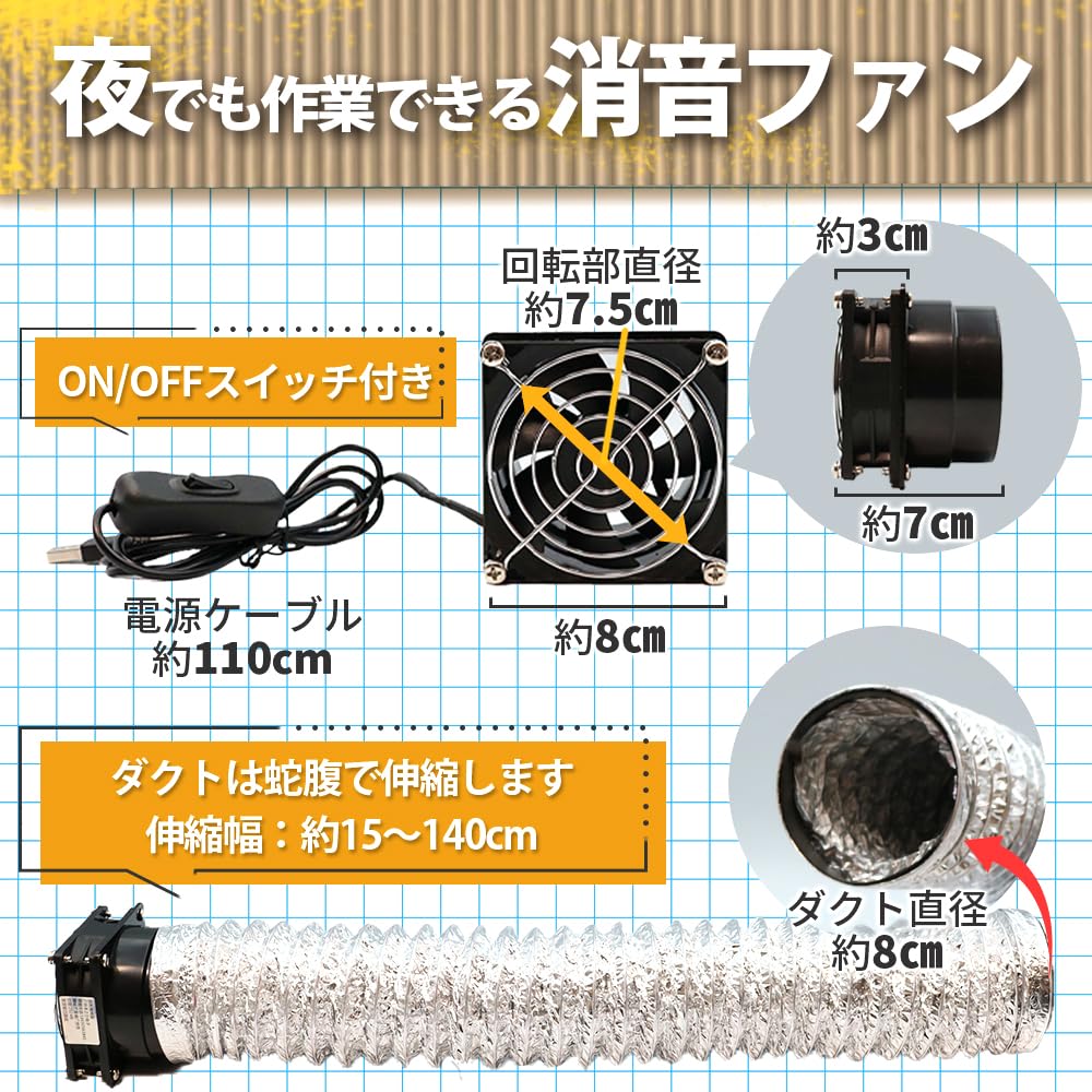 CHURACY Paint Booth Noise-Dampening Fan Duct Fan Cardboard DIY Video Included Ventilation Fan Plastic Model Kit