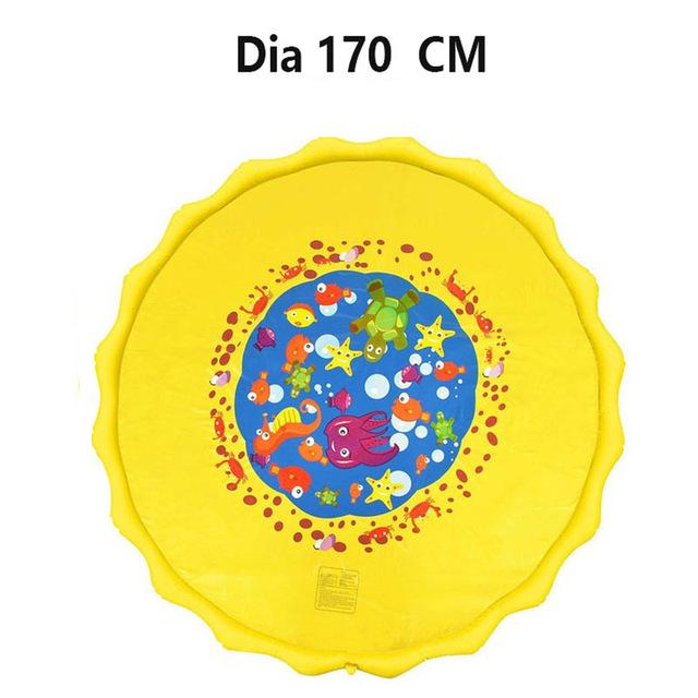 

170 см детские игрушки водный коврик детский коврик летний пляжный надувной распылитель воды подушка уличный газон детский игровой коврик игры игровой коврик 170cm жёлтый