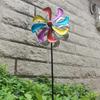Wind Spinners Outdoor with Silent Bearing Metal Windmill Decoration with Stake 360° Rotating Colorful Blades for Yard Garden Artistic Decor Gift