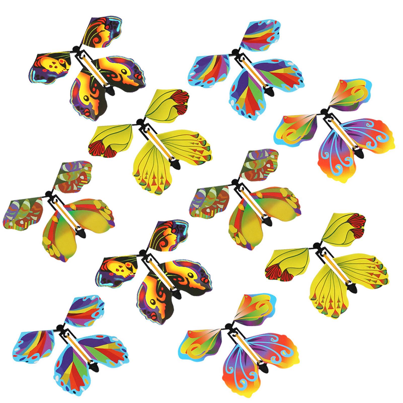10pcs Magic Butterfly flying Card Toy with Empty Hands Butterfly Wedding Magic Props Magic Tricks Outdoor Toy Fun Prank Toys жёлтый