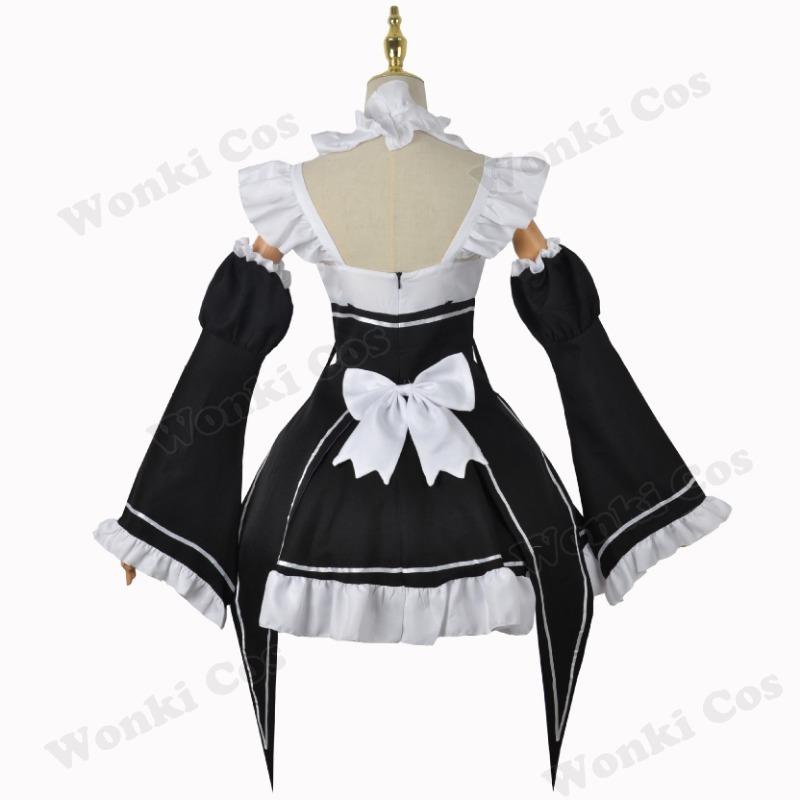 Ram Rem Cosplay Re Zero Re Life Different World Cosplay Costume Maid Servant Dress Twins Wigs Full Set For Role Play