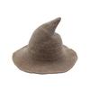 Knitted Witch Hat Fisherman Bucket Hat Soft Fabric Pointed Top Design Wide Brim Casual Outdoor Headwear for Seasonal Use