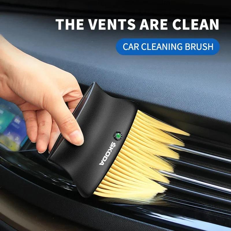 Car Interior Cleaning Soft Brush Tool Dust Remover For Skoda Fabia Superb Yeti Octavia Rapid Kodiaq Mk3 A4 A6 A7 2 3 A5 Kamiq  WL5