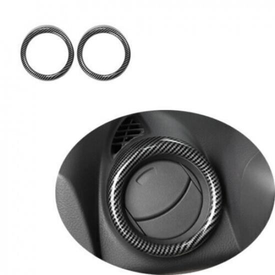 Carbon Fiber ABS Side Vent Frame Ring Trim Cover 2X For Toyota RAV4 2006-2012