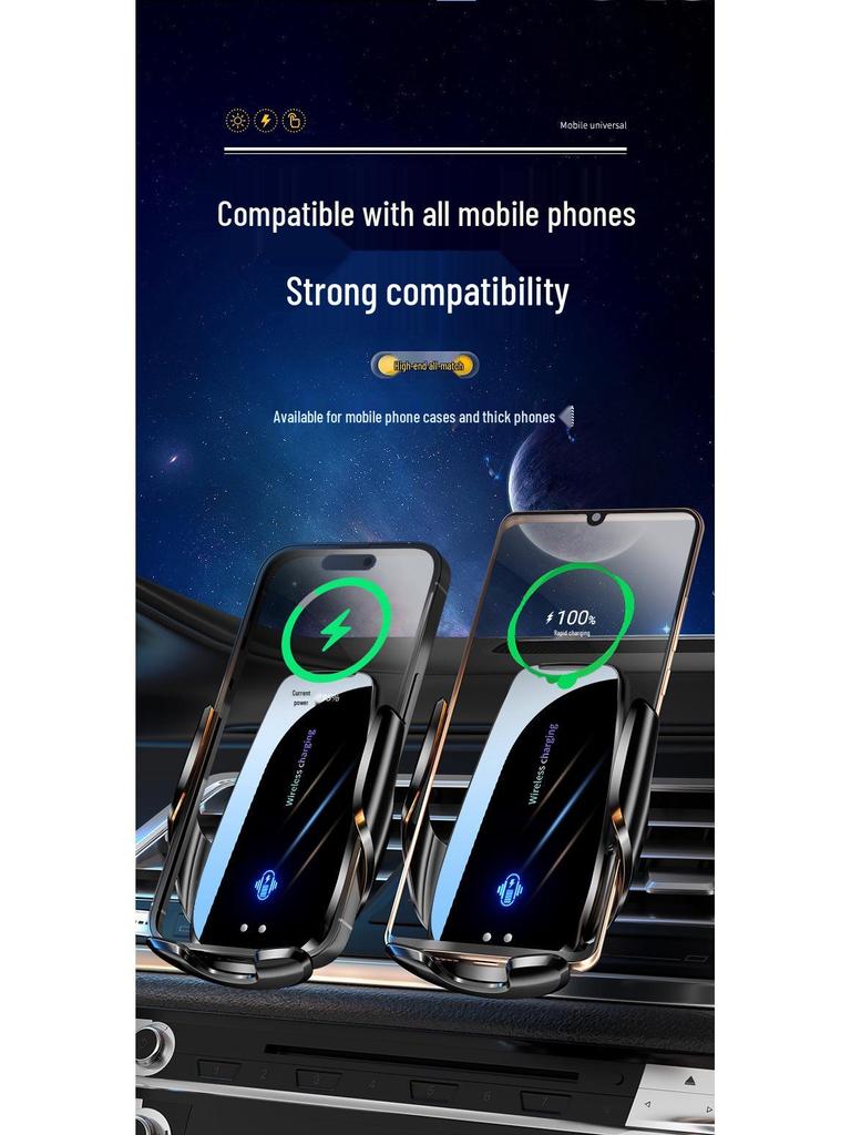 Magic Clip Q96 Wireless Car Charger 15W Auto-Grip Phone Holder