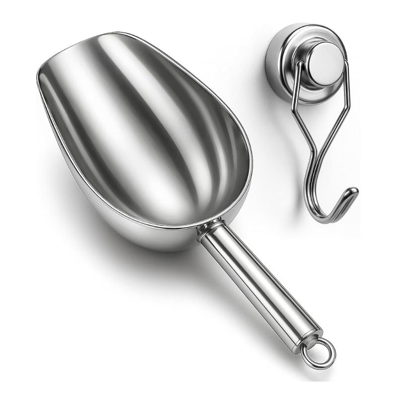 

Магнитный совок для льда из нержавеющей стали, лопатка для сыпучих продуктов для эффективного хранения и организации кухни 1