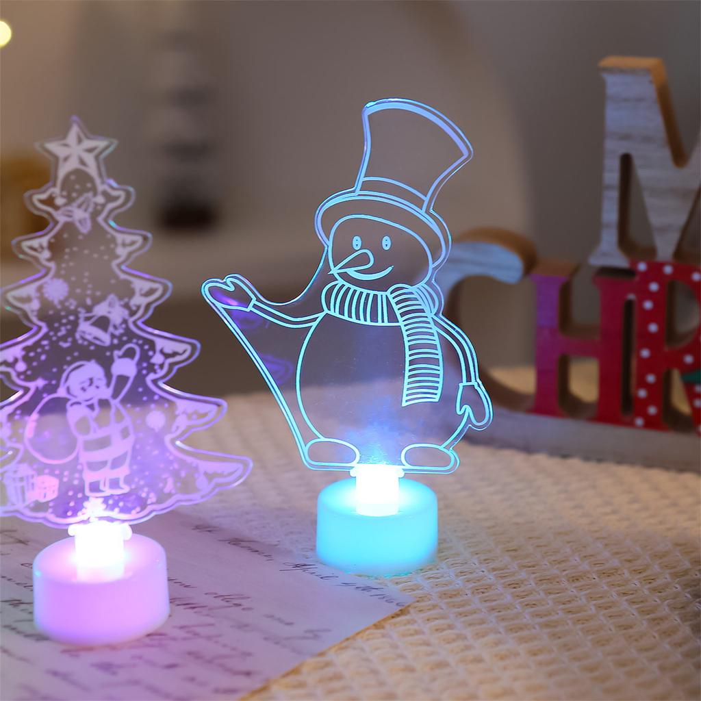 Illuminated LED Acrylic Christmas Decoration Tabletop Ornament Christmas Decorative Nightlight For Home Office Bedroom