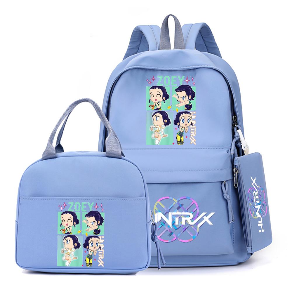 4-teiliges/Set Cartoon Anime K-Pop bedruckter Rucksack mit Federmäppchen Handtasche für Teenager Schüler Junge Mädchen Schultasche Schultasche Große Kapazität Reisetasche