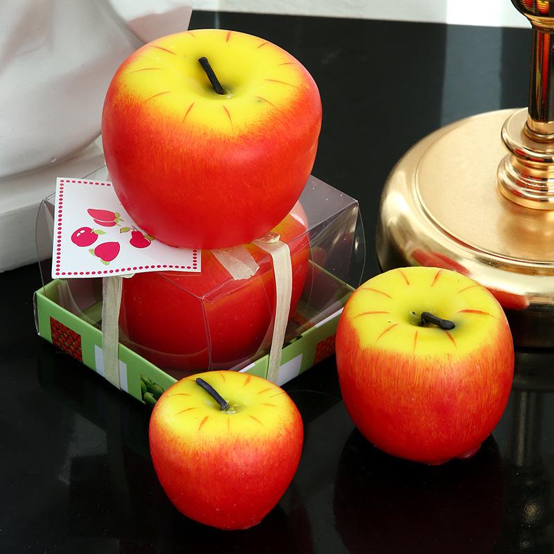 Christmas Gift Simulation Red Apple Candle Birthday Party Peace Fruit Candle New Year's Day Gift