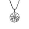 European and American Five Pointed Star Solomon Luk Kabbala Titanium Steel Pendant Stainless Steel Color Retro