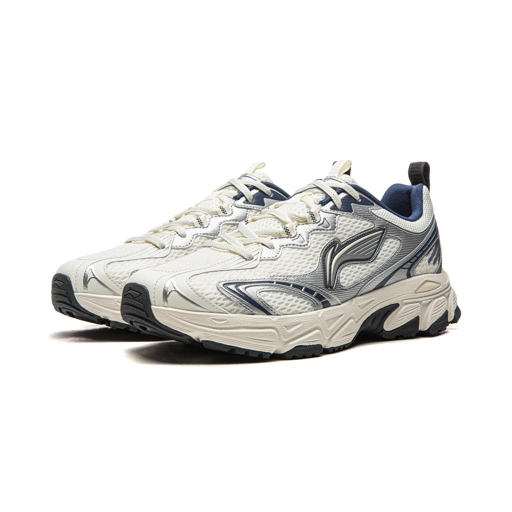 Li Ning Cushioning Abrasion Resistant Breathable Low top Running Shoes Men's Ivory ARXW023-1