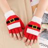 Soft Winter Gloves Warm Mitten Flip Half&Full Finger Christmas Convertible Glove