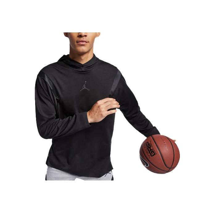 Jordan Logo Print Pullover Hoodie Men Tops Black AJ1125-010