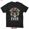 Best Cat Dad Ever Vintage Daddy Funny Fathers Day T Shirt Washed Slightly Comfortable Streetwear Soft Casual Vintage Washed