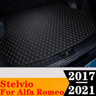 Sinjayer samochód AUTO mata do bagażnika na każdą pogodę tylny bagażnik podkładka na bagaż dywan płaska strona mata do bagażnika pokrywa dla Alfa Romeo Stelvio