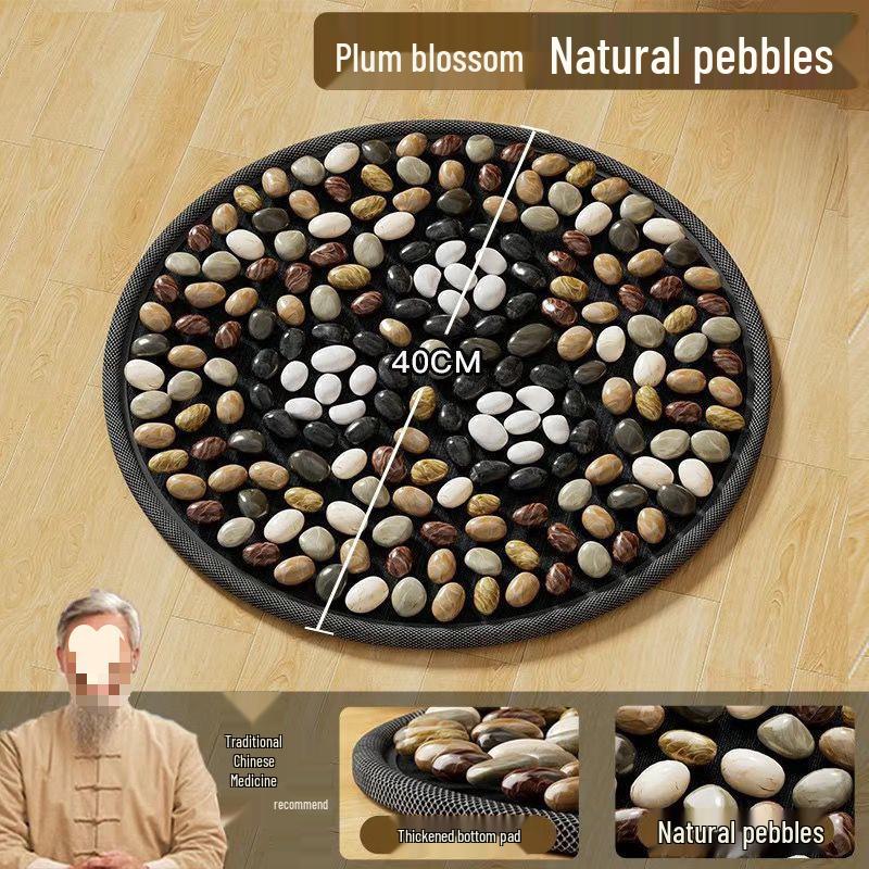 Acupressure Pebble Foot Pad: Traditional Chinese Medicine Meridian Massage for Indoor Stepping 40cm