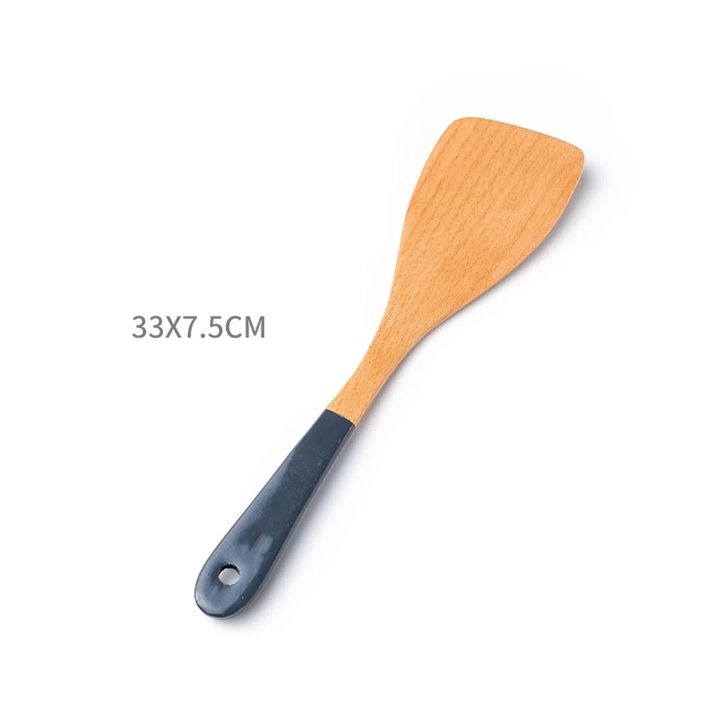 Multi Function Non Stick Wooden Turners Ladle Household Non-slip Stir-fry Utensils for Kitchen Long Handled Eco Cooking Gadgets