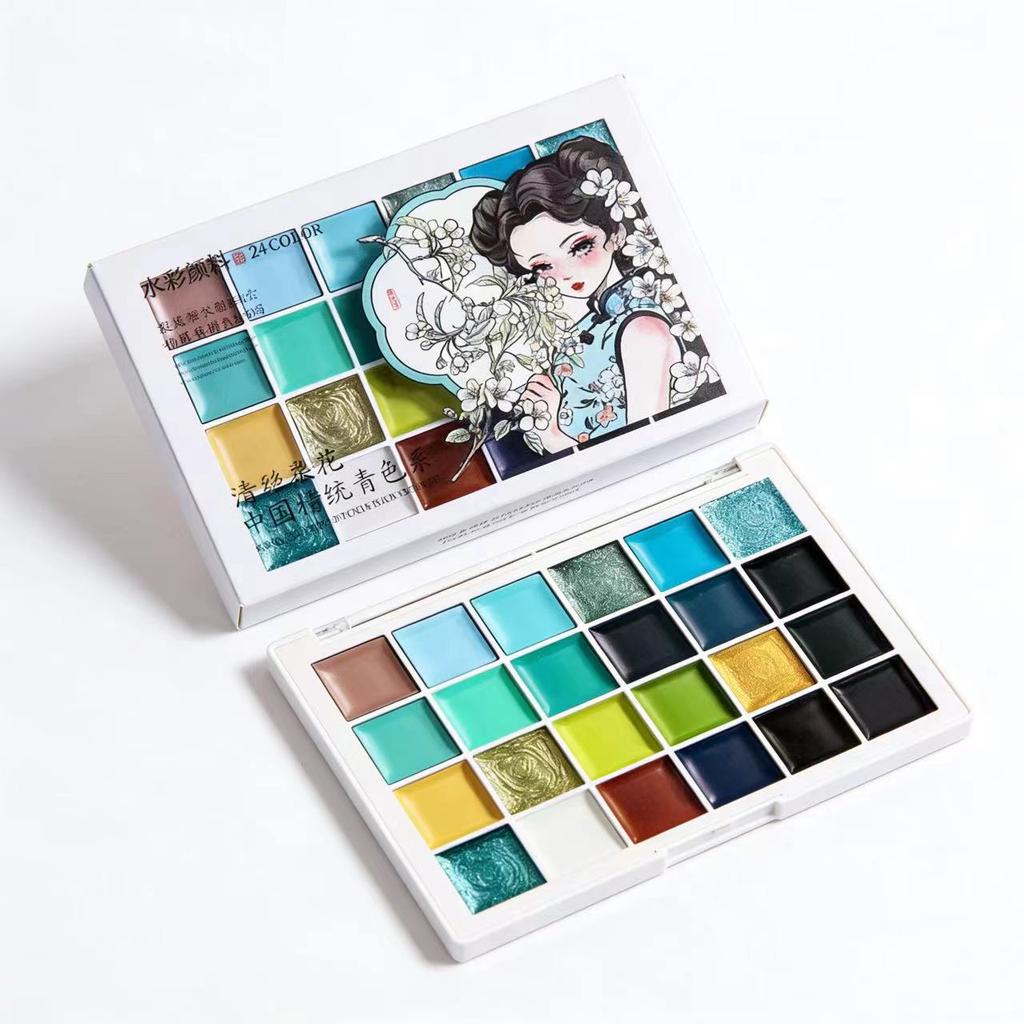 24/72/144 color 2ml solid watercolor paint sketching set for beginners, portable, complete set of art supplies for students