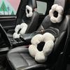 Car Headrest Pillow Soft And Stylish Black White Flower Neck Support Cushion for Comfortable Travel