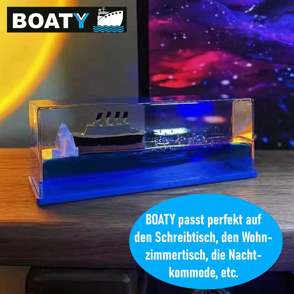 BOATY Nepotopitelná loď Skleněná koule Třesoucí se koule Dekorační loď Dárek Titanic