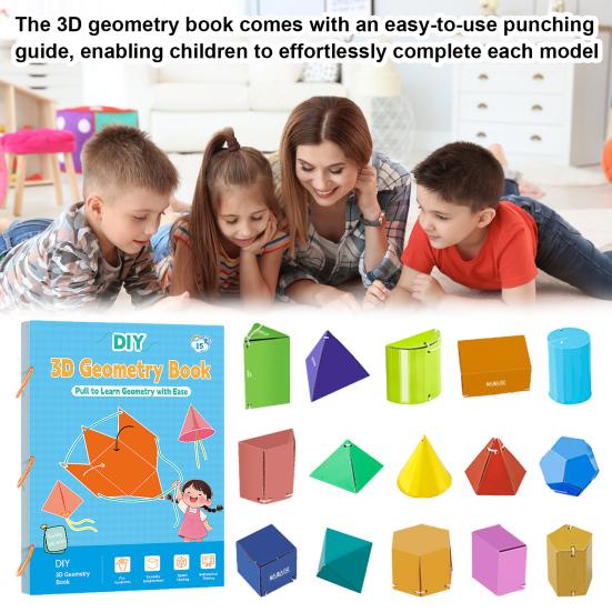 Set Pull String 3D Geometry Learning Book Early Education DIY