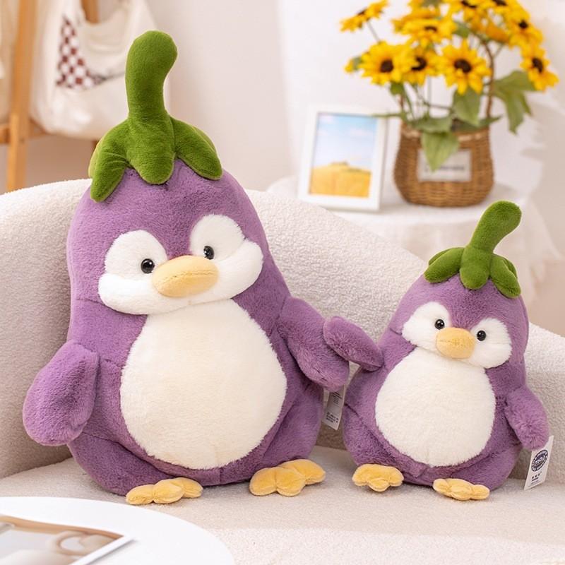 Baby Penguin Plush Toy Cute Cartoon Turned Eggplant Girl Birthday Doll Gift