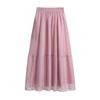 Women Swing Tulle Skirts Woman Elegant Pleated Tutu High Waist Solid Color Skirt Female Clothes