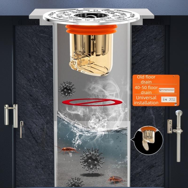 Stainless Steel Universal Floor Drain Core Odor Proof Anti Clog Filter For Bathroom Shower Kitchen Use