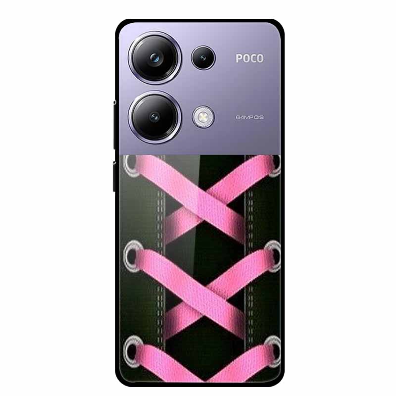 Painting Cover For Poco M6 Pro GlassTempered Glass Case Hard Back Shield for Xiaomi Poco M 6 Pro 6.67" Colourful Phone Fundas