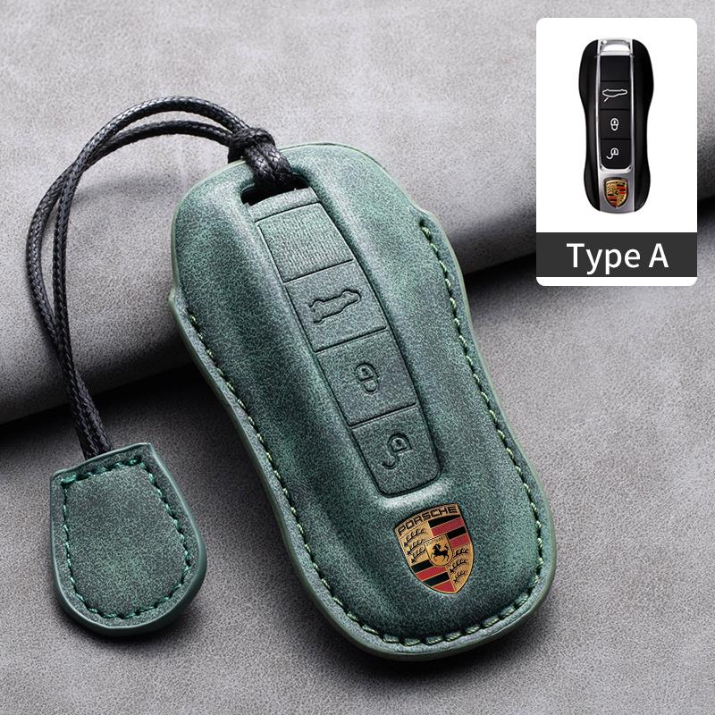 

Sheepskin Car Key Cover Case Shell Bag for Porsche Panamera Carman Macann Bobst Cayenne 911 981 991 970 996 Keychain Accessories