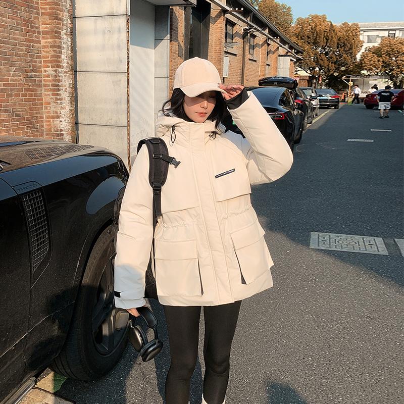 Automne Hiver Épaissir Chaud Parka Femmes Décontracté Doux Couleur Unie Grande Poche Lâche Manteau À Capuche Vestes Vêtements D'extérieur