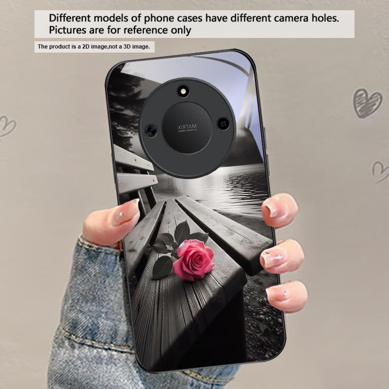 Small pebble flowers For Honor X5 Plus X30 X9c Smart X5b X9a X30 Max X50i 30 Pro 50 Pro 70 90 Smart 200 Lite Glass Phone Case