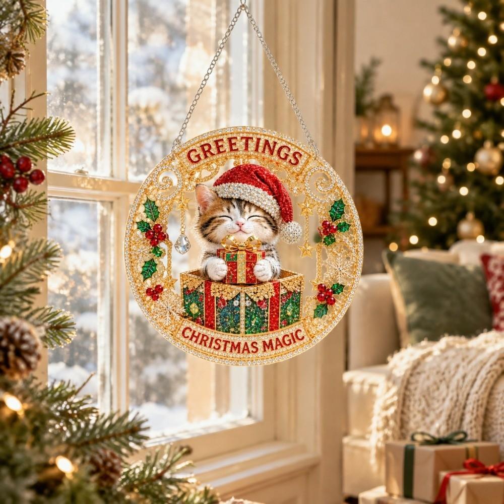 100Pcs Christmas Puzzle Ornament High Transparency Christmas Ornament Durable DIY Suncatcher Home