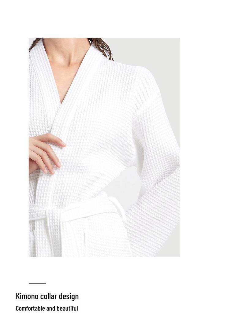 All-Season Waffle Cotton Bathrobe for Hotels, B&Bs, Hot Springs, and Spas