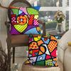 BBrittoES Happy Art Movement  Pillow Case For Sofa Decor Car Office Room Printing Cushion Cover Decorations and Protector