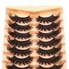 Bulk Pack 7-10 Pairs Wispy Volume Handmade Cruelty-Free False Eyelashes Natural Look Faux Mink Sets Mix Length Black Cotton