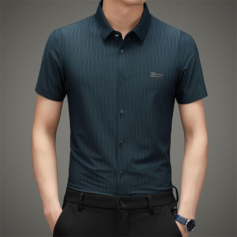 Летняя мужская бесшовная рубашка с короткими рукавами — фото 3