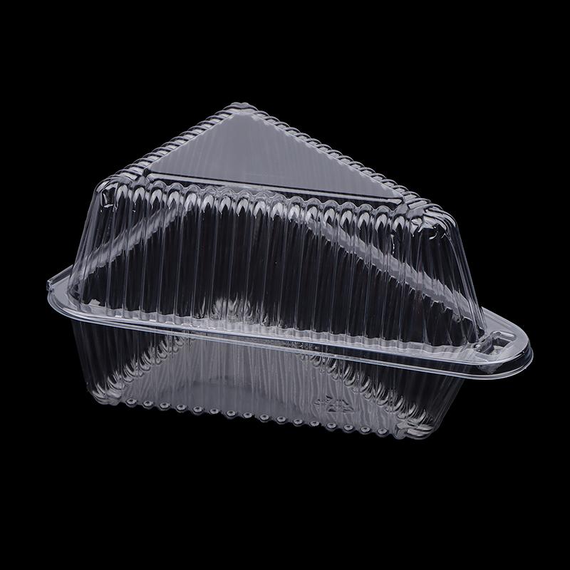 10 Adet Pasta Dilimi Plastik Kap Şeffaf Üçgen Tatlı Kutusu Gıda Paketleme Kutusu İstiflenebilir Meyveli Pasta Sandviç Tutucu