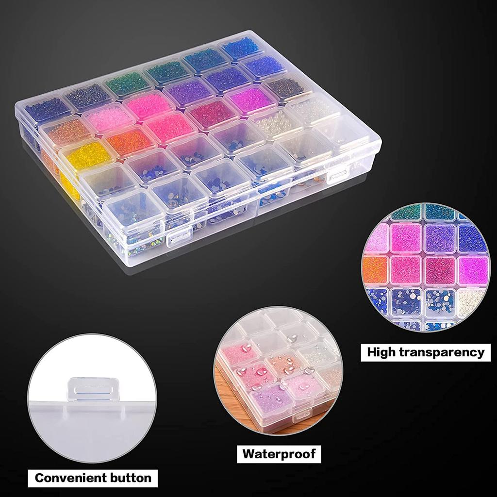 T02C!30 Grids Large Diamond Painting Storage, Tools Containers Plastic Bead Organizer Diamond Embroidery Accessories,Box Only